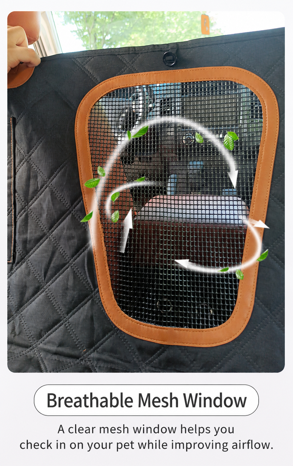 Breathable mesh window with English product information